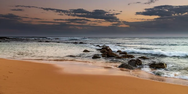 Pôr Sol Junto Mar Copacabana Costa Central Nsw Austrália — Fotografia de Stock