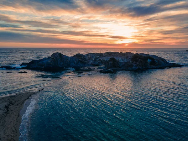 Guerilla Bay Sunrise Seascape Ausztrália Keleti Partjának Legrégebbi Sziklaformációival Nsw — Stock Fotó