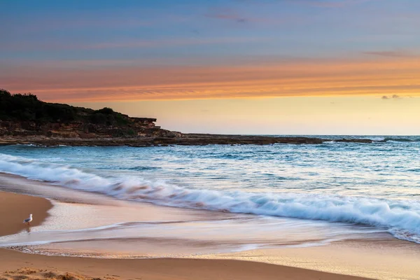 Solnedgång Vid Havet Vid Putty Beach Bouddi National Park Central — Stockfoto