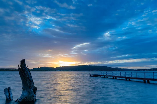 Восход Солнца Над Заливом Набережной Уой Уой Центральном Побережье Штата — стоковое фото