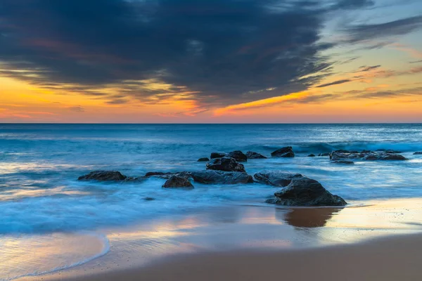 Paysage Marin Lever Soleil Avec Nuages Killcare Beach Sur Côte — Photo