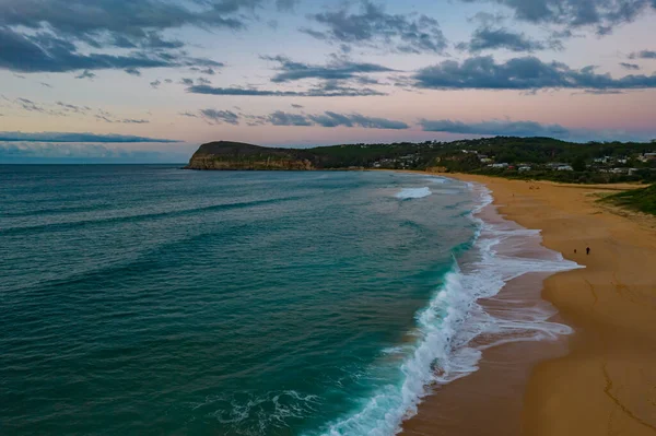 Sahil Kenarında Güneş Doğuyor Copacabana Bulutlar Central Coast Nsw Avustralya — Stok fotoğraf