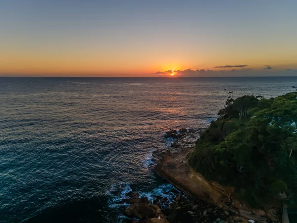 Sunrise Aerial Seascape Avoca Beach Central Coast Nsw Austrália — Fotografia de Stock