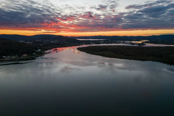 Cavalcavia Sunrise Sul Lungomare Woy Woy Sulla Costa Centrale Nsw — Foto Stock