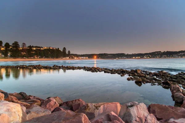 Sunrise Sea Cape Rock Pool Avoca Beach Central Coast Nsw — Foto de Stock