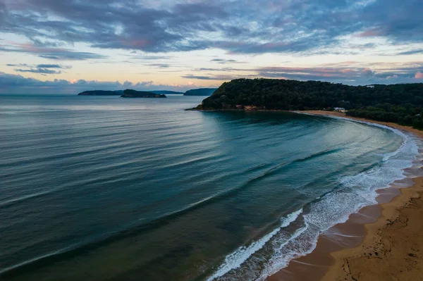 Cloudy Aerial Sunrise Seascape Umina Beach Central Coast Nsw Αυστραλία — Φωτογραφία Αρχείου