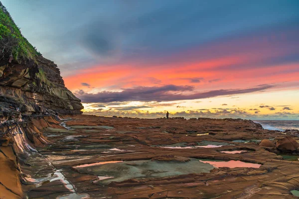 Winter Sunrise Landscape North Avoca Beach Central Coast Nsw Australia — Foto de Stock