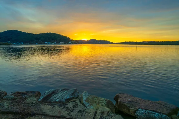 Вид Воздуха Восход Солнца Набережной Уой Уой Центральном Побережье Штата — стоковое фото