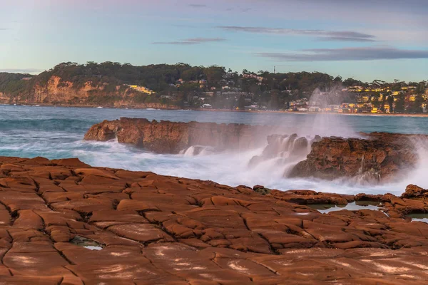 Winter Sunrise Seascape North Avoca Beach Central Coast Nsw Australia — Stock Photo, Image