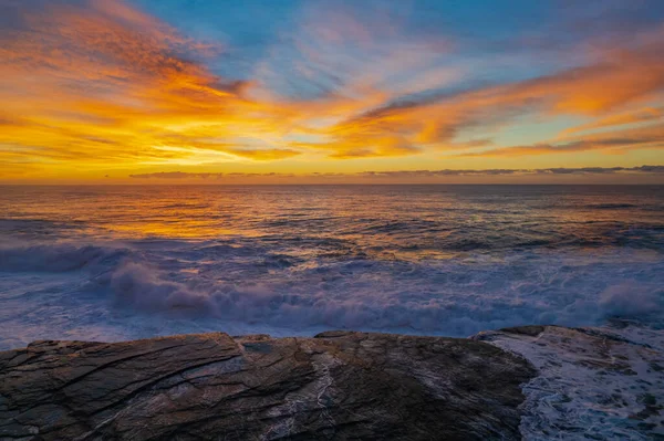 Vista Aérea Costera Del Amanecer Sobre Skillion Terrigal Costa Central — Foto de Stock