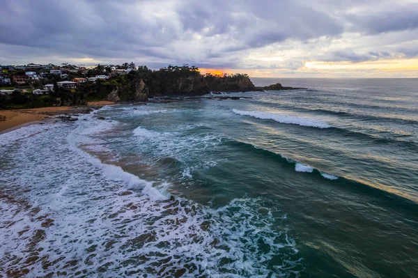 Soluppgång Seascape Med Lätt Högt Moln Vid Malua Bay Sydkusten — Stockfoto