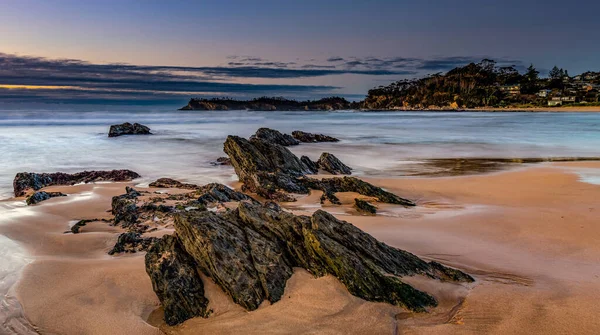 Avustralya Nsw Nin Güney Kıyısındaki Malua Körfezi Nde Bulutlu Panoramik — Stok fotoğraf