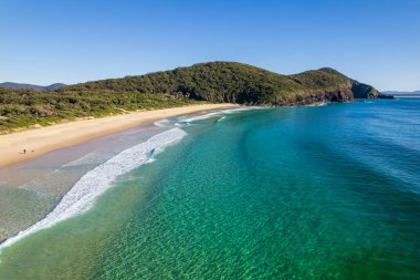 Elizabeth Beach, Barrington Sahili, NSW, Avustralya 'daki Pacific Palms' taki Booti Booti Ulusal Parkı 'nın bir parçasıdır..