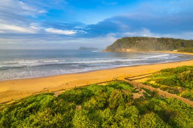 Umina Plajı 'nda kış günü Central Coast, NSW, Avustralya.