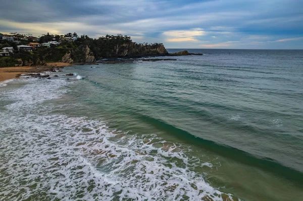 Coucher Soleil Paysage Marin Avec Nuages Malua Bay Sur Côte — Photo