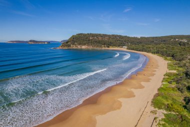 Central Coast, NSW, Avustralya 'daki Umina Sahili' nin açık hava manzarası..