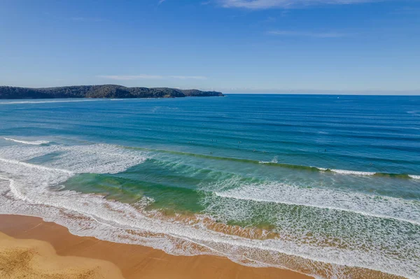 Widok Lotu Ptaka Plażę Umina Beach Środkowym Wybrzeżu Nsw Australia — Zdjęcie stockowe