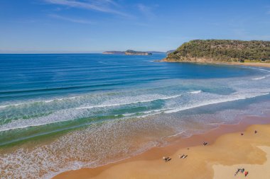 Central Coast, NSW, Avustralya 'daki Umina Sahili' nin açık hava manzarası..