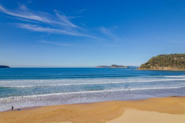 Central Coast, NSW, Avustralya 'daki Umina Sahili' nin açık hava manzarası..