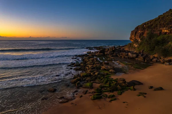 Survolez Paysage Marin Lever Soleil Killcare Beach Sur Côte Centrale — Photo