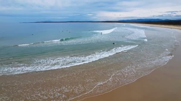 Μεγάλη Παραλία Surfers Στο Broulee Στη Νότια Ακτή Της Nsw — Αρχείο Βίντεο