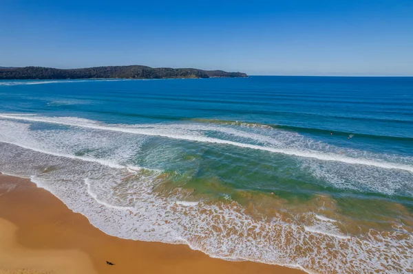 Vista Aérea Livre Fresco Praia Umina Costa Central Nsw Austrália — Fotografia de Stock