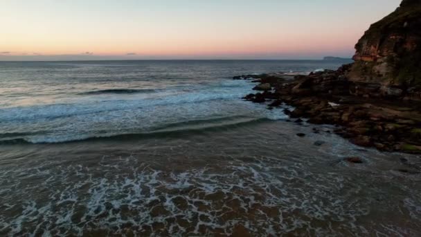 Fly Sunrisfly Sunrise Seascape Killcare Beach Central Coast Nsw Australia — Αρχείο Βίντεο