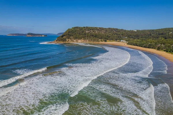 Aerial Seascape Southerly Swell Producing Good Size Waves Umina Beach — Stock Photo, Image