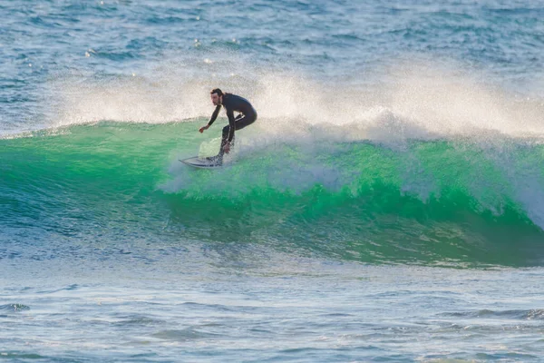 Surf Mattutino Presto Con Onde Piedi Macmasters Beach Sulla Costa — Foto Stock