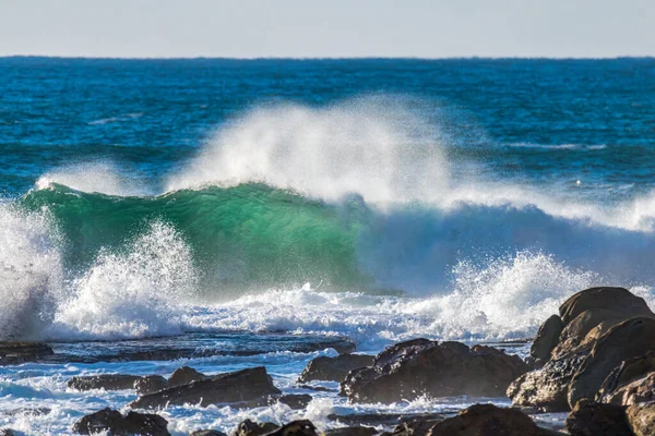 Tidig Morgon Surfa Med Till Vågor Macmasters Beach Central Coast — Stockfoto