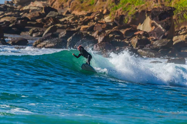 Mattina Mare Con Onde Surfisti Macmasters Beach Sulla Costa Centrale — Foto Stock