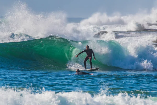 Marina Manhã Com Ondas Surfistas Macmasters Beach Costa Central Nsw — Fotografia de Stock