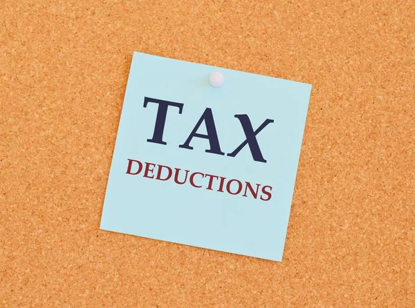 Writing Text Showing Tax Deductions Business Concept Finance Incoming Tax — Stock Photo, Image