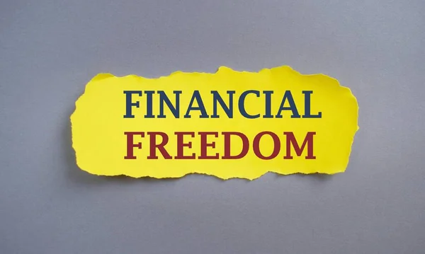 Financial Freedom text on yellow paper. Business photo text Having money Free from worry when it comes to cash flow.Conceptual writing showing Financial Freedom