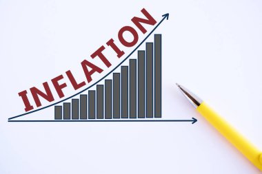 Enflasyonu gösteren bir not yazıyorum. Kavram, genel artış fiyatları ve paranın satın alma değeri anlamına gelir.