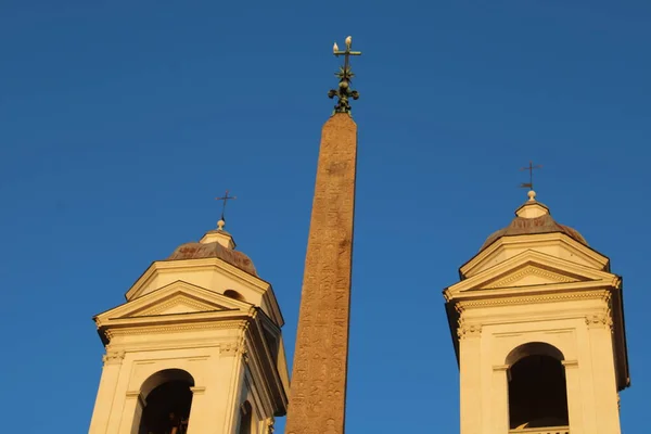 Obélisque Clocher Aux Marches Espagnoles Rome Italie — Photo