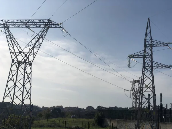 Pylon Electricity Supply Electricity Transmission Lines — Stock Photo, Image