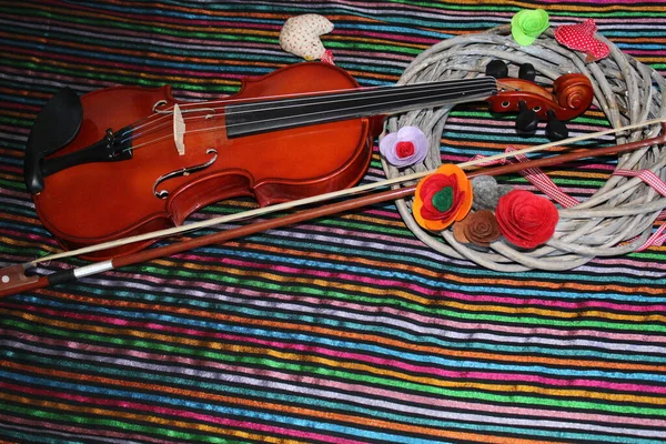 Skrzypce Romantyczny Instrument Muzyczny — Zdjęcie stockowe