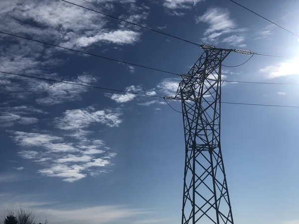 Torres Suministro Electricidad Pilón — Foto de Stock