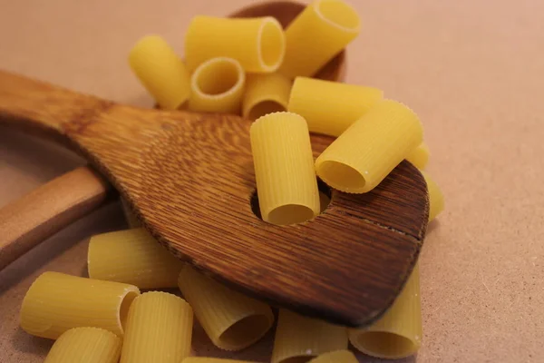 Uncooked Pasta Raw Pasta Table — Stock Photo, Image