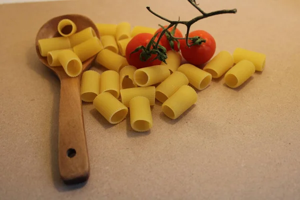 Uncooked Pasta Raw Pasta Table — Stock Photo, Image