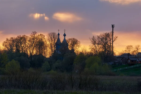 Zonsondergang Boven Kerk — Stockfoto