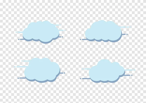 Blue Cloud Banner Vector Isolated Transparency Background Ep72 — Stock Vector