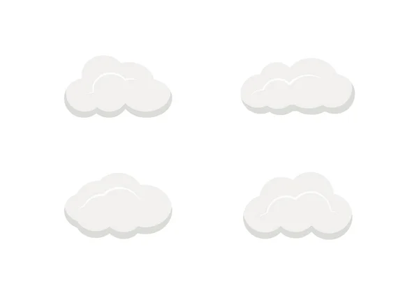 Wolkenvektoren Isoliert Auf Weißem Hintergrund Ep90 — Stockvektor