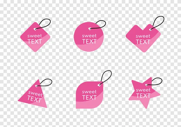 Diseño Vector Banner San Valentín Dulce Etiqueta Rosa Aislada Fondo — Vector de stock