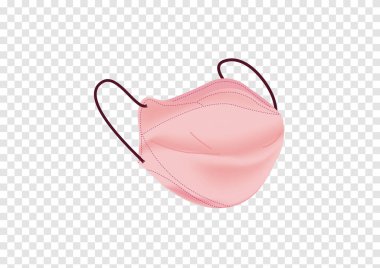 Covid-19 vektörü için 3d pembe pamuk maskesi şeffaflık arka plan ep22 izole