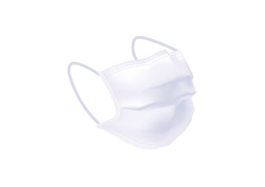 Beyaz arka planda covid19 için gerçekçi menekşe maskesi vektörleri