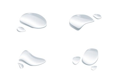 Gerçekçi su damlası vektörleri beyaz arka plan ep81 'de izole edildi