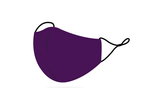 Masque Facial Coton Violet Pour Protéger Coronavirus Vecteur Covid19 Isolé — Image vectorielle