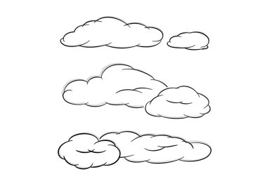 cloud vector isolated on white background ep154